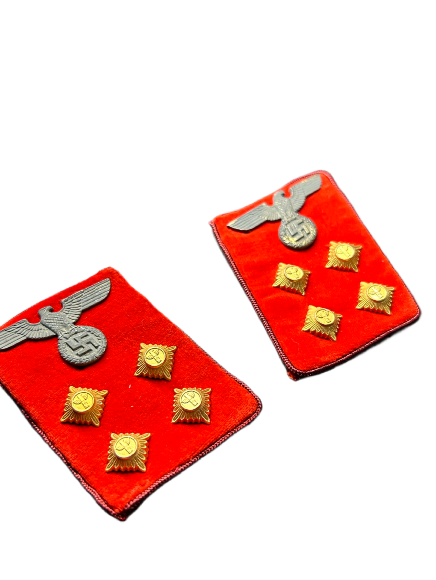 NSDAP Reichsleitung Level Collar Tabs W/ RZM Tag