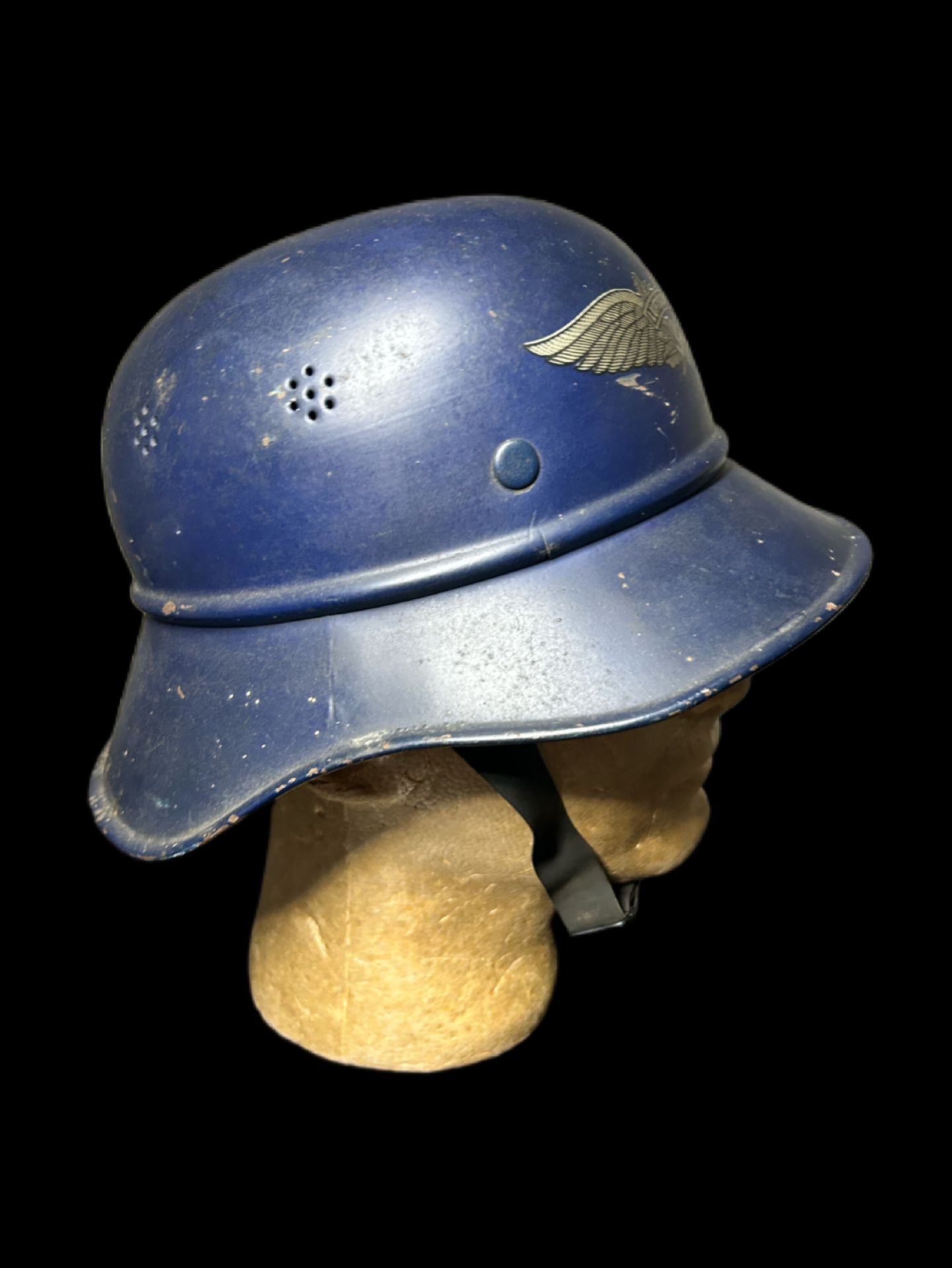 Luftschutz Gladiator Helmet 100% Decal, Perfect Liner, Blue Tone Paint With Original Manufacturers Stamp & Price