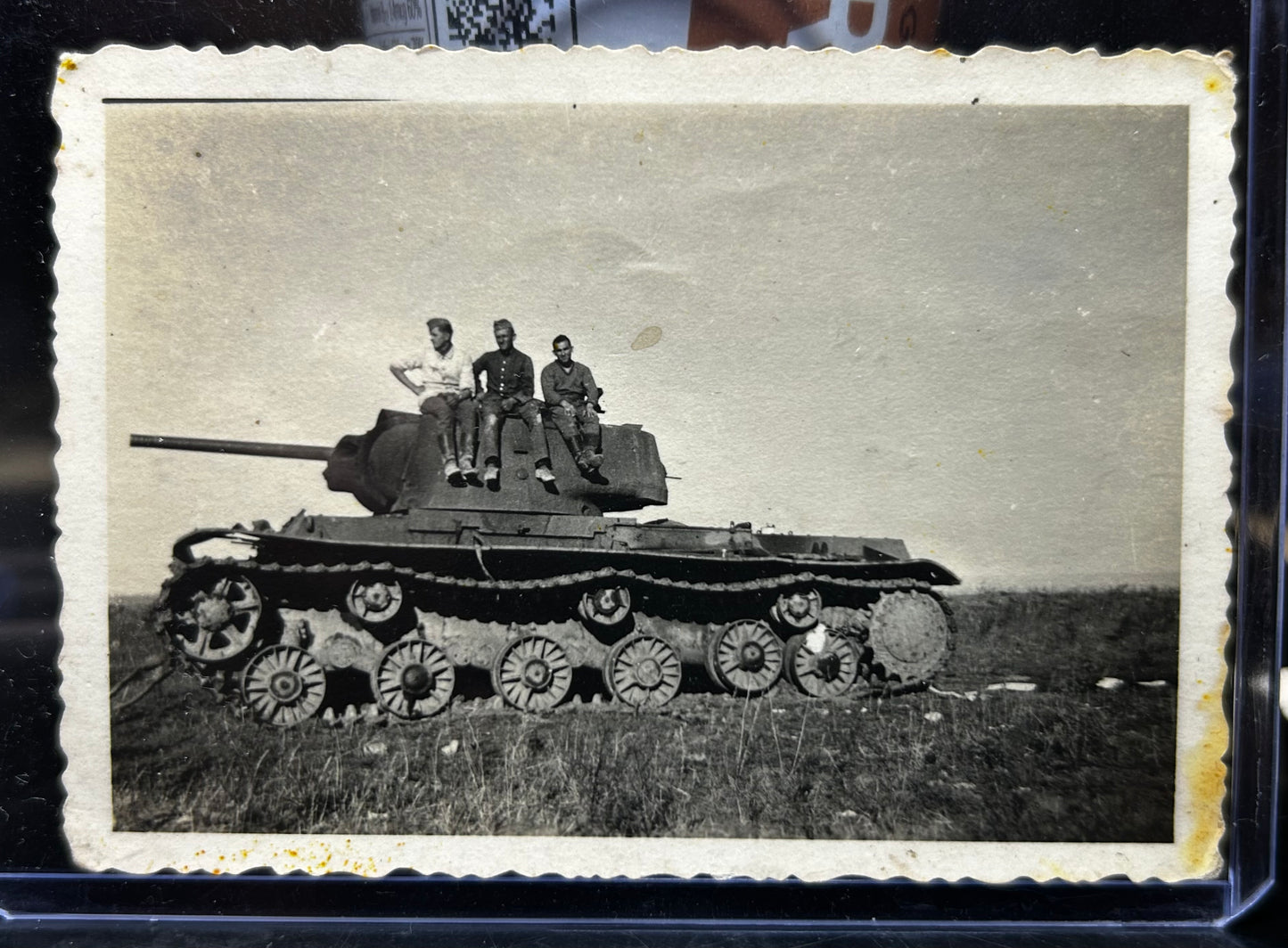 German WWII Photo Captured Soviet Tank