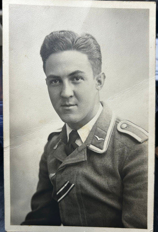 German WWII Photo Luftwaffe Flieger (Basic Airmen) Studio Portrait