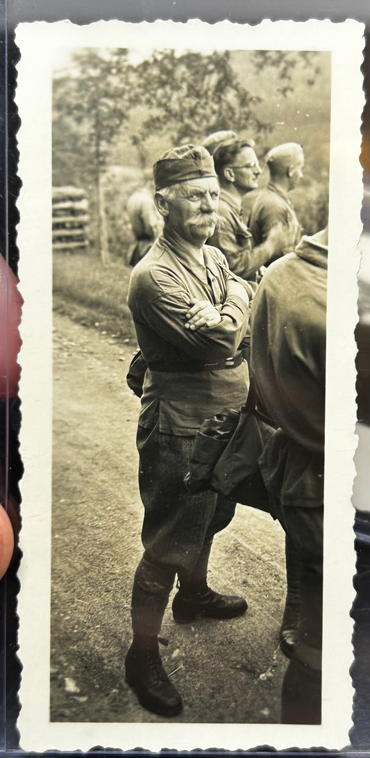 German WWII Photo Civilian? Standing With German Soldiers