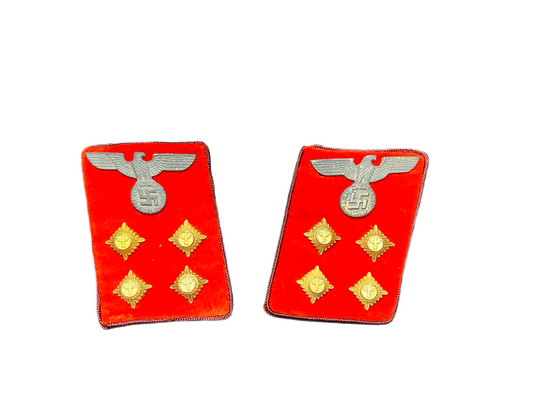 NSDAP Reichsleitung Level Collar Tabs W/ RZM Tag