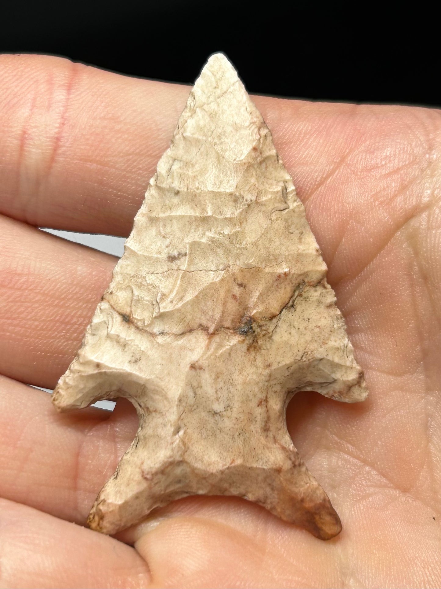 2 1/8” Cassatot River Corner Notcj Indian Arrowhead Found In Missouri