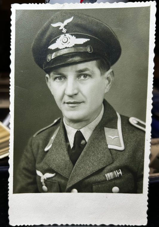 German WWII Luftwaffe NCO Portrait DATED DDAY!!