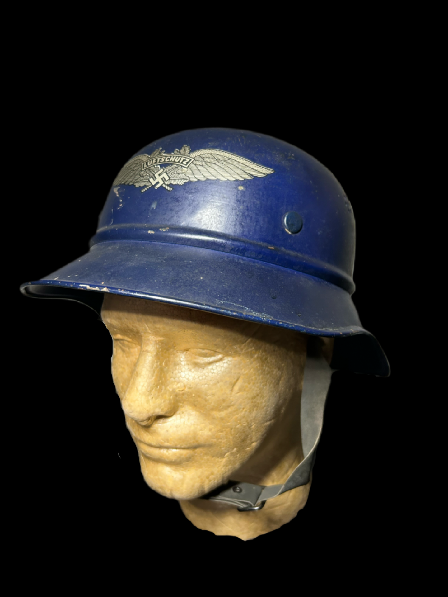 Luftschutz Gladiator Helmet 100% Decal, Perfect Liner, Blue Tone Paint With Original Manufacturers Stamp & Price