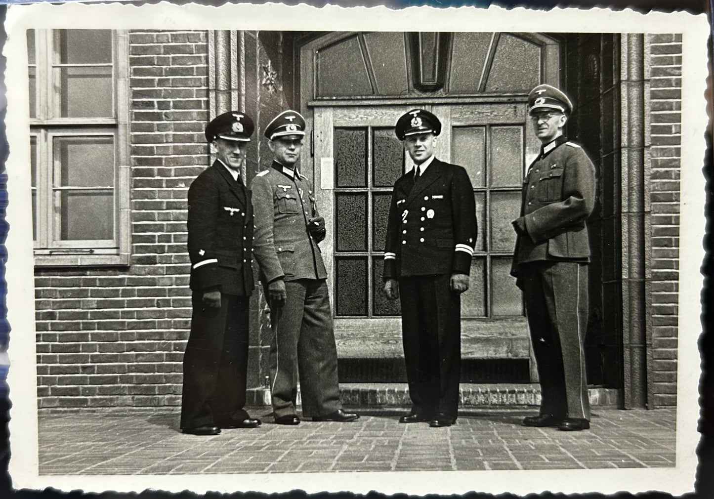 German WWII Photo Of Wehrmacht & Kriegsmarine Officers Standing