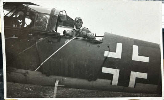 German WWII Photo Luftwaffe Airmen Inside HS 126 Recon Aircraft