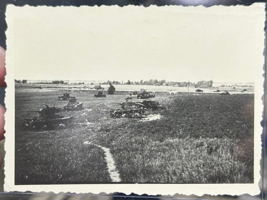 German WWII Combat Photo! Panzers Rolling Through Russia