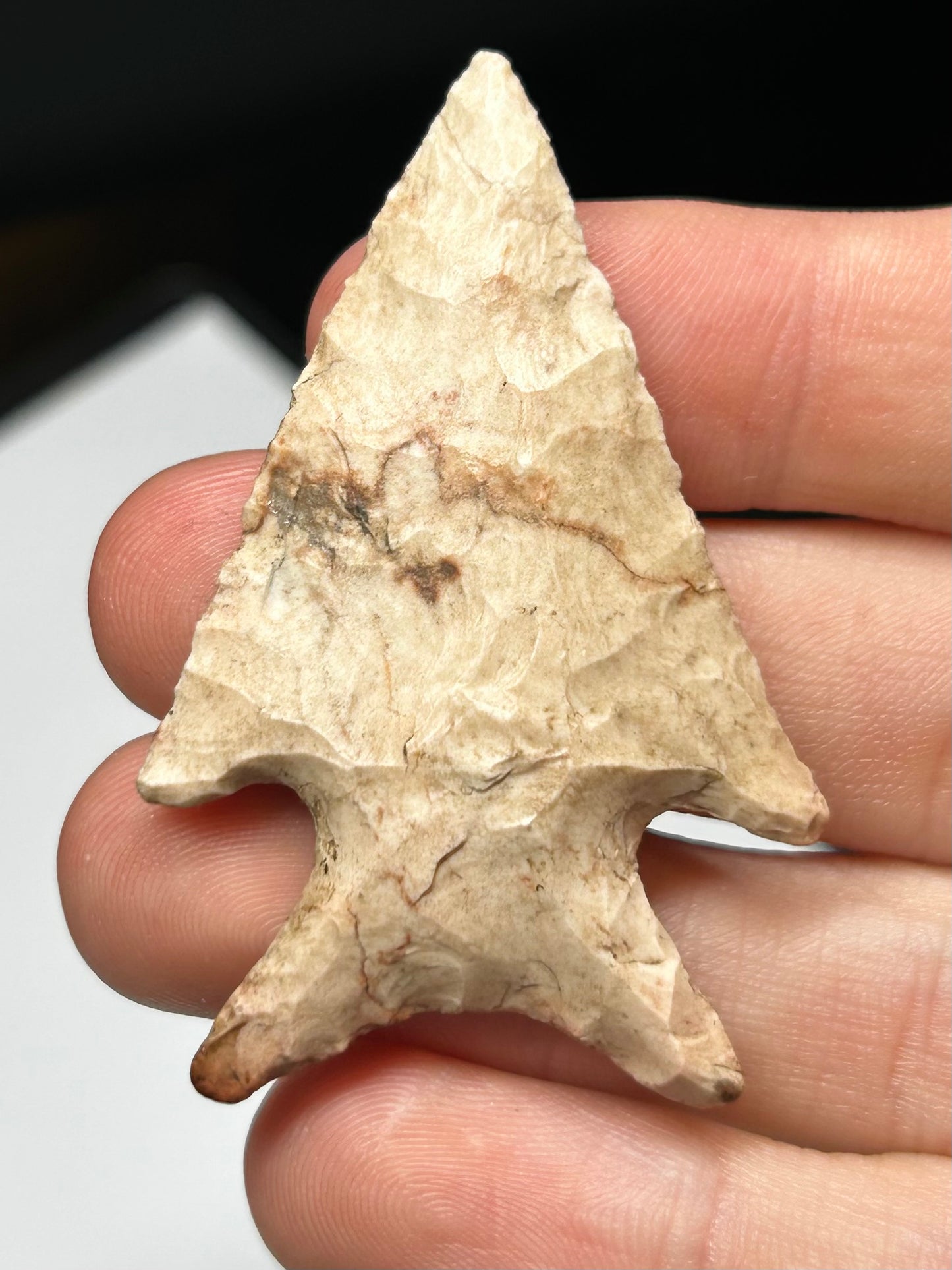 2 1/8” Cassatot River Corner Notcj Indian Arrowhead Found In Missouri