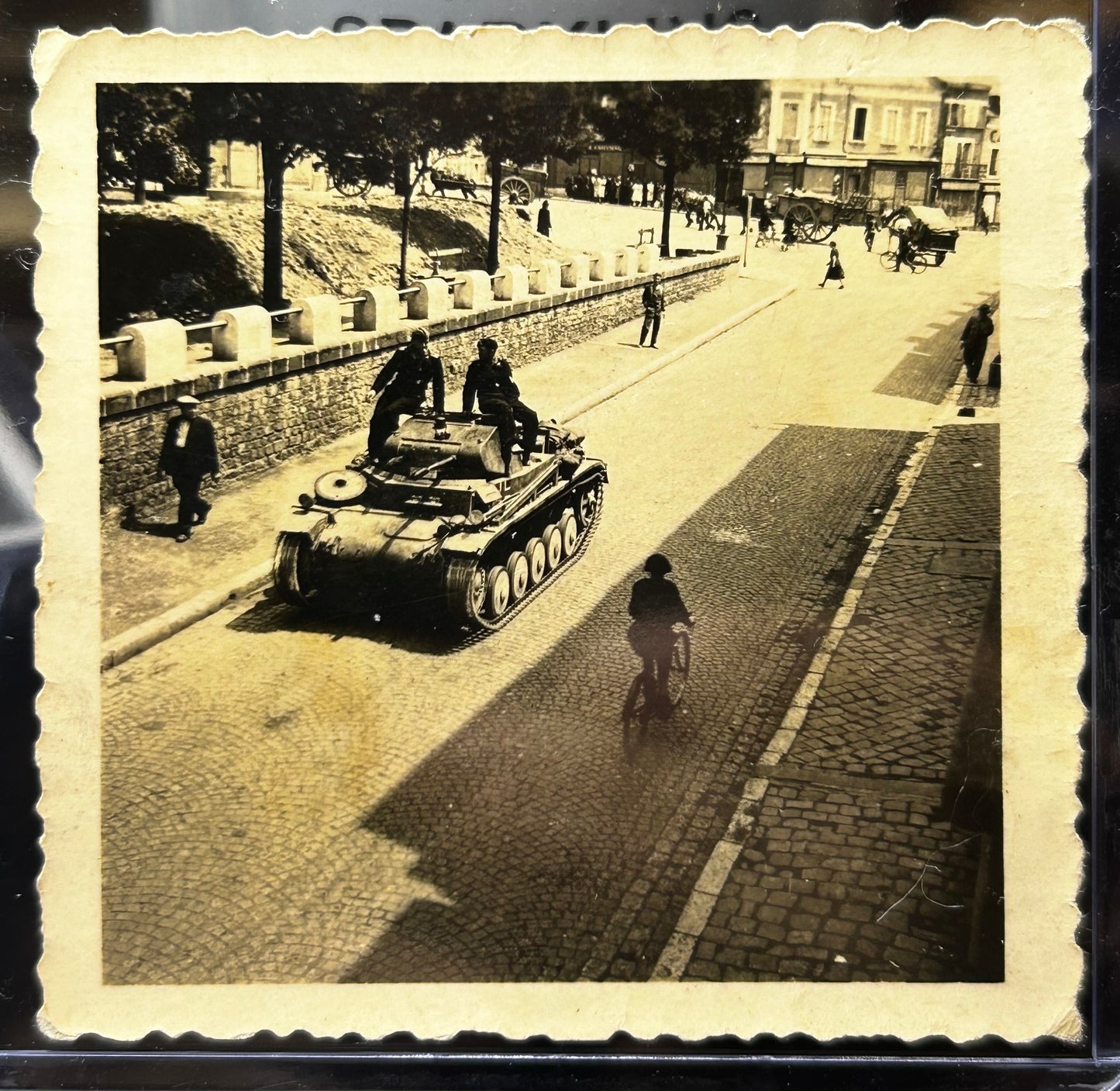 German WWII Panzer Soldiers On Tank Photo