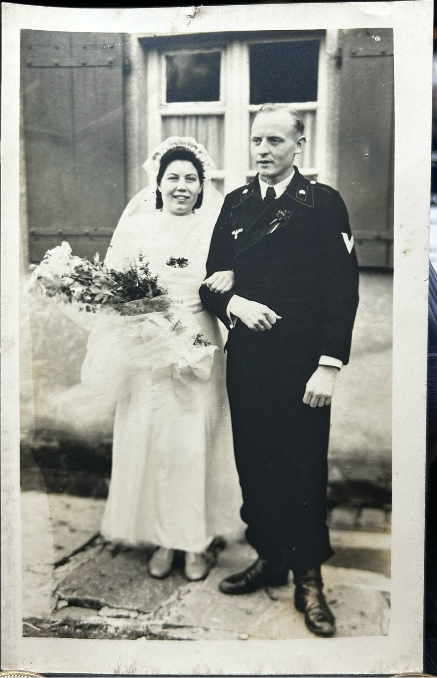 German WWII Photo Rare Panzer Wedding Portrait