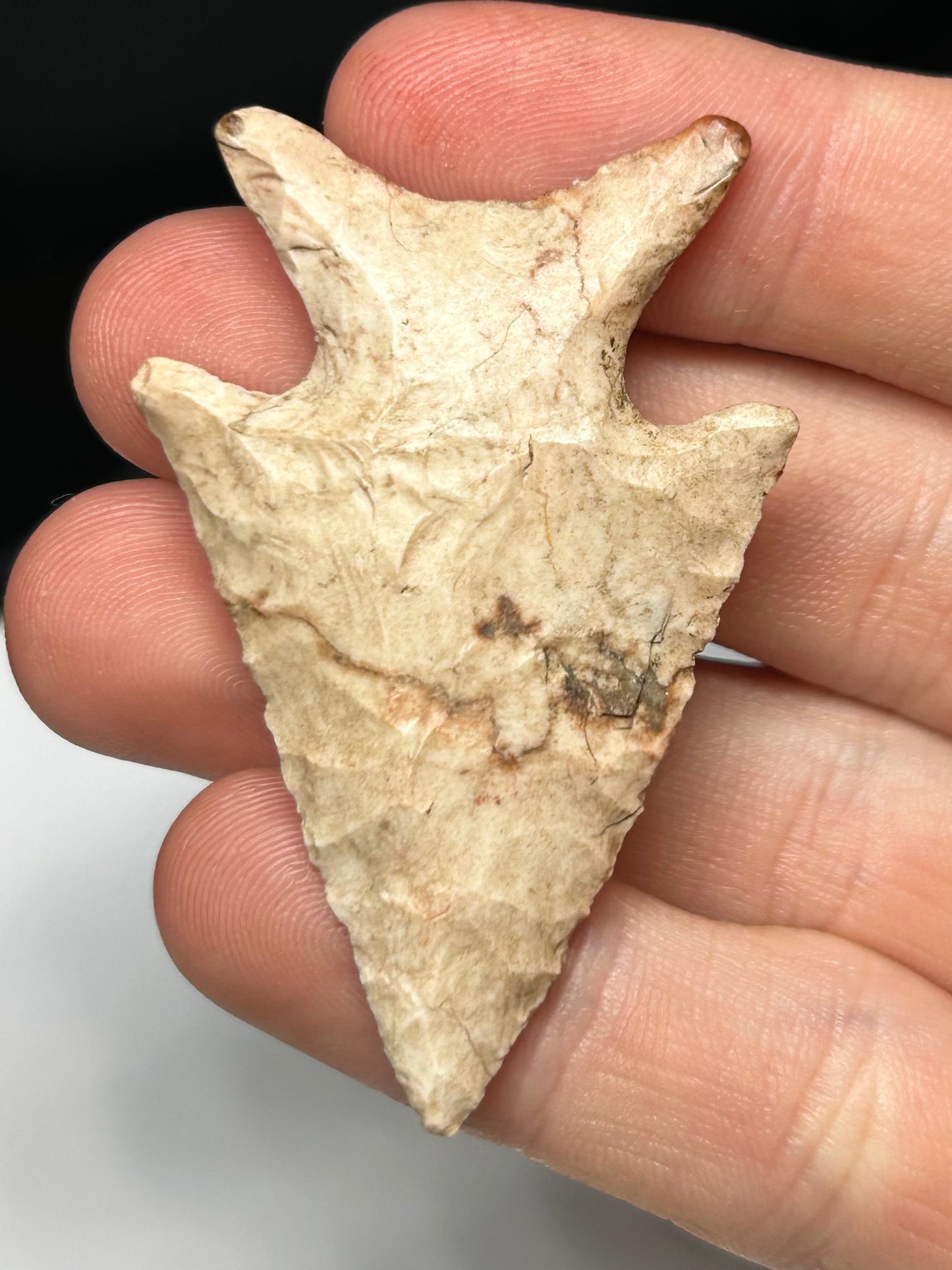 2 1/8” Cassatot River Corner Notcj Indian Arrowhead Found In Missouri