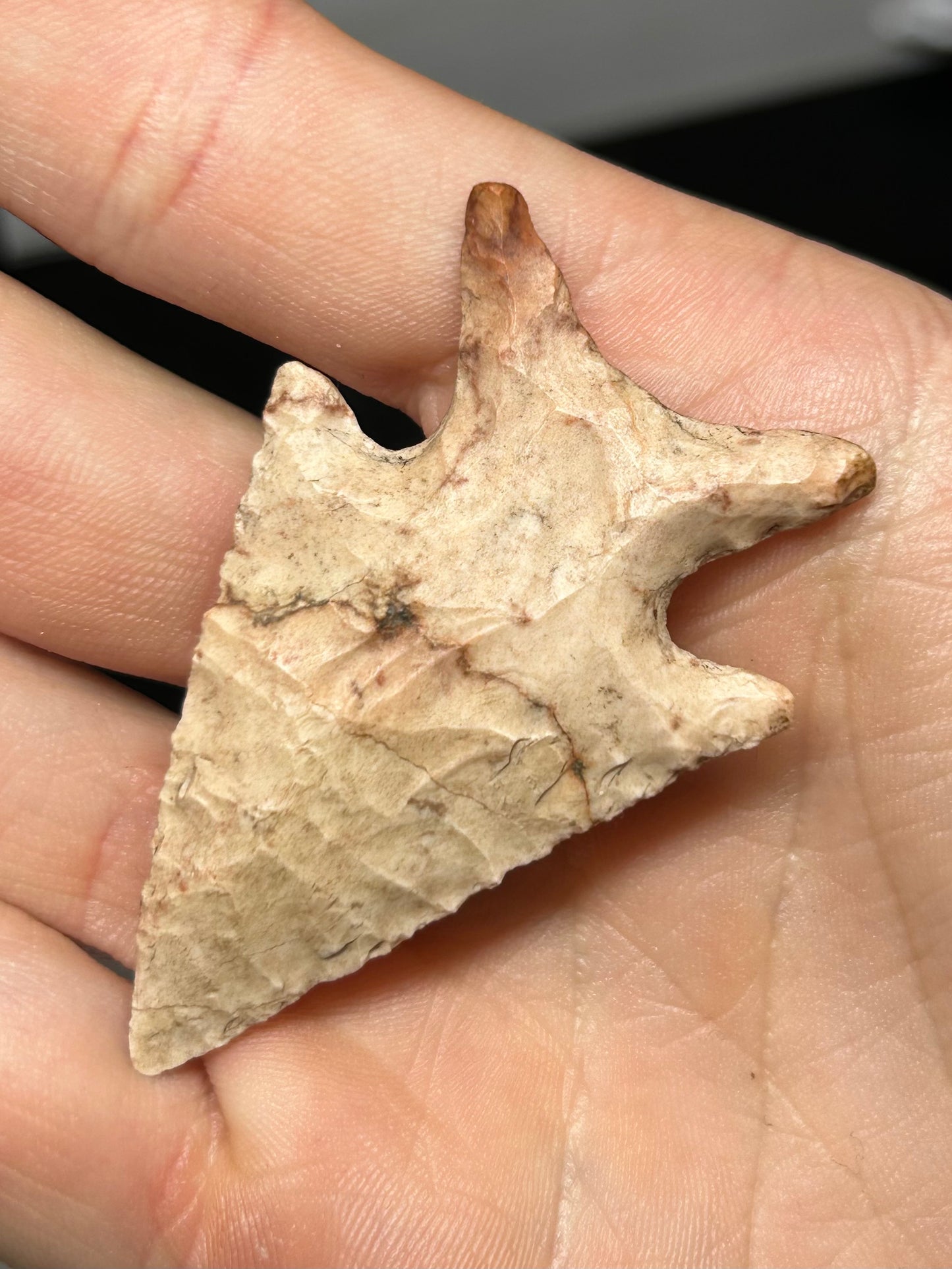 2 1/8” Cassatot River Corner Notcj Indian Arrowhead Found In Missouri