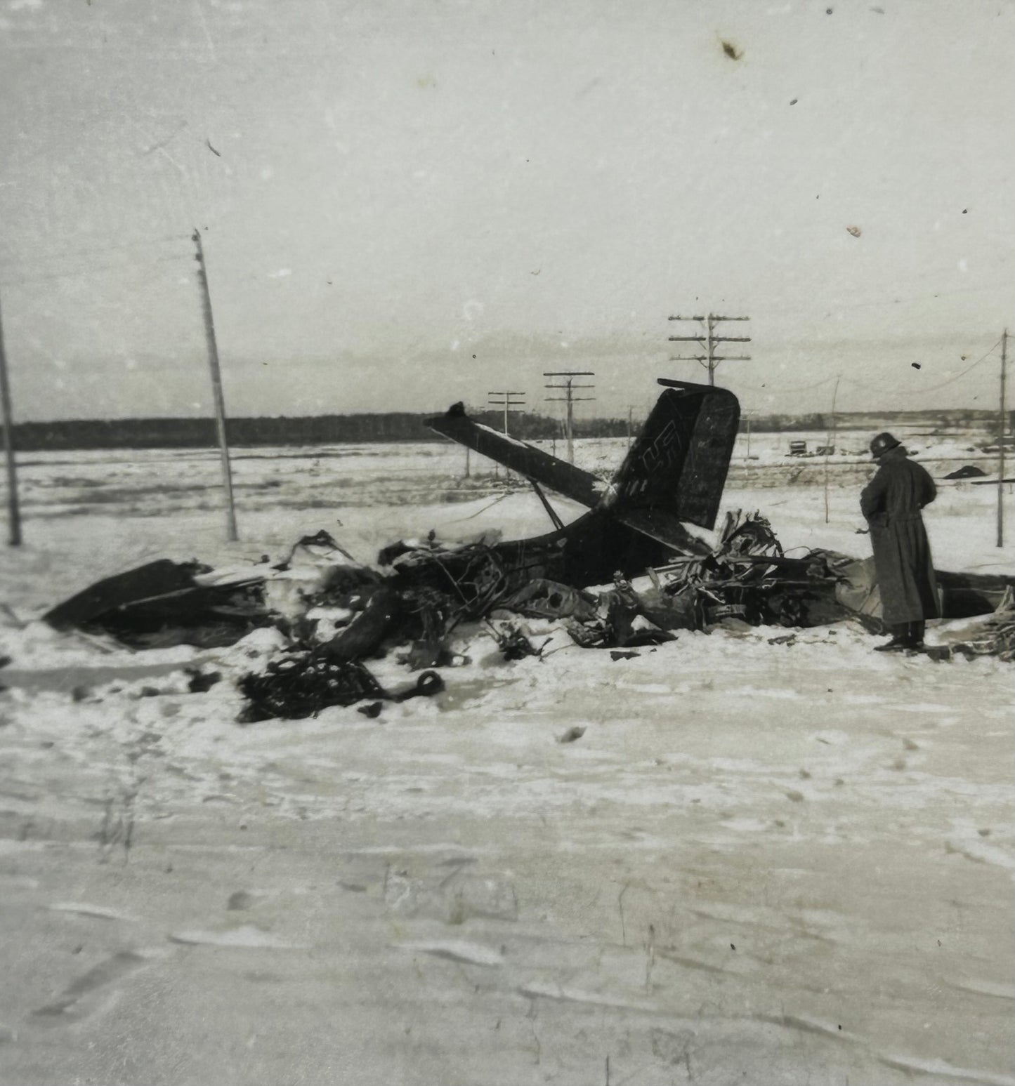 German WWII Photo Rare! Shot Down Luftwaffe JU-87 Stuka W/ Tail Wing Swastika Visible