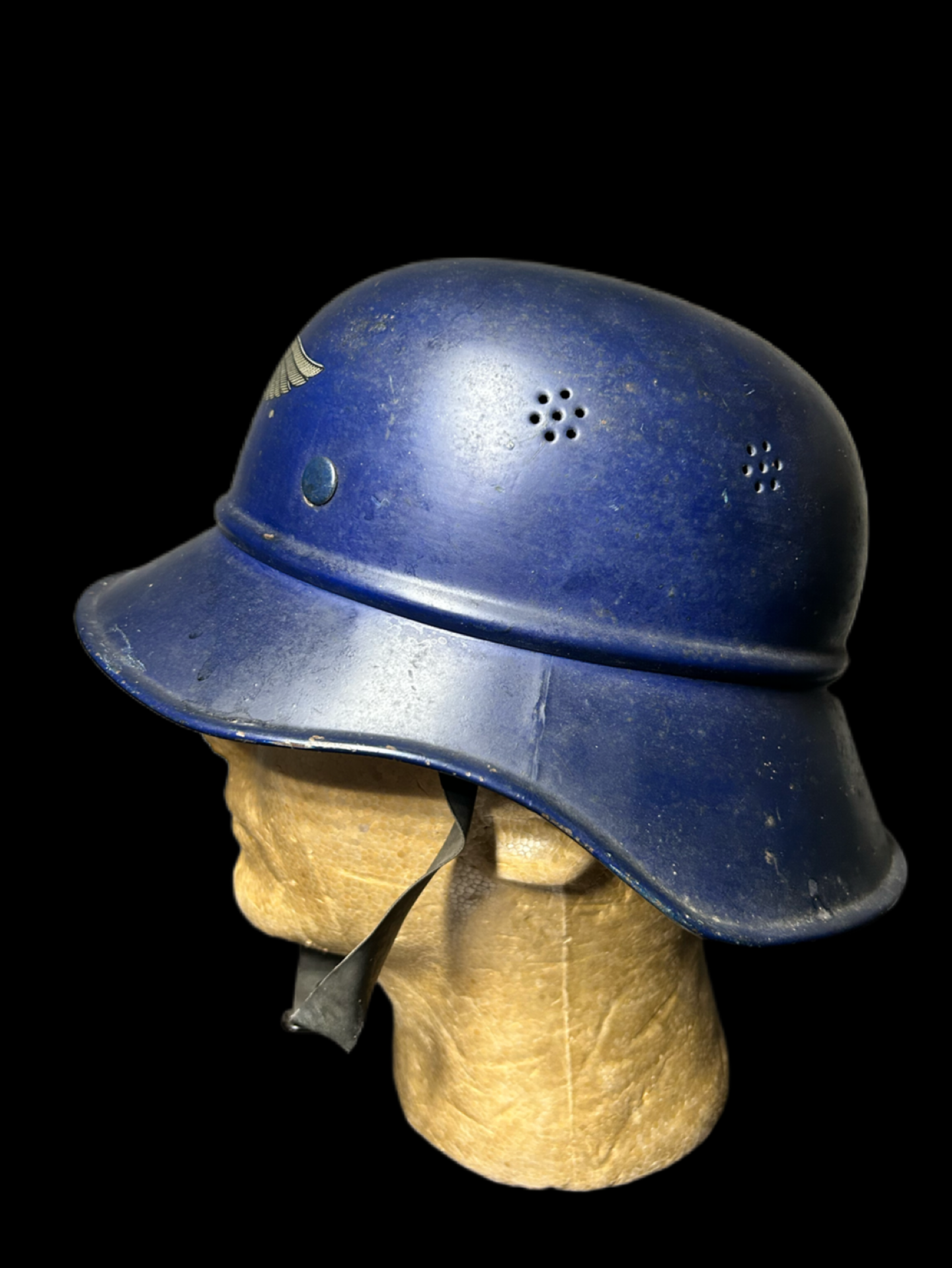 Luftschutz Gladiator Helmet 100% Decal, Perfect Liner, Blue Tone Paint With Original Manufacturers Stamp & Price