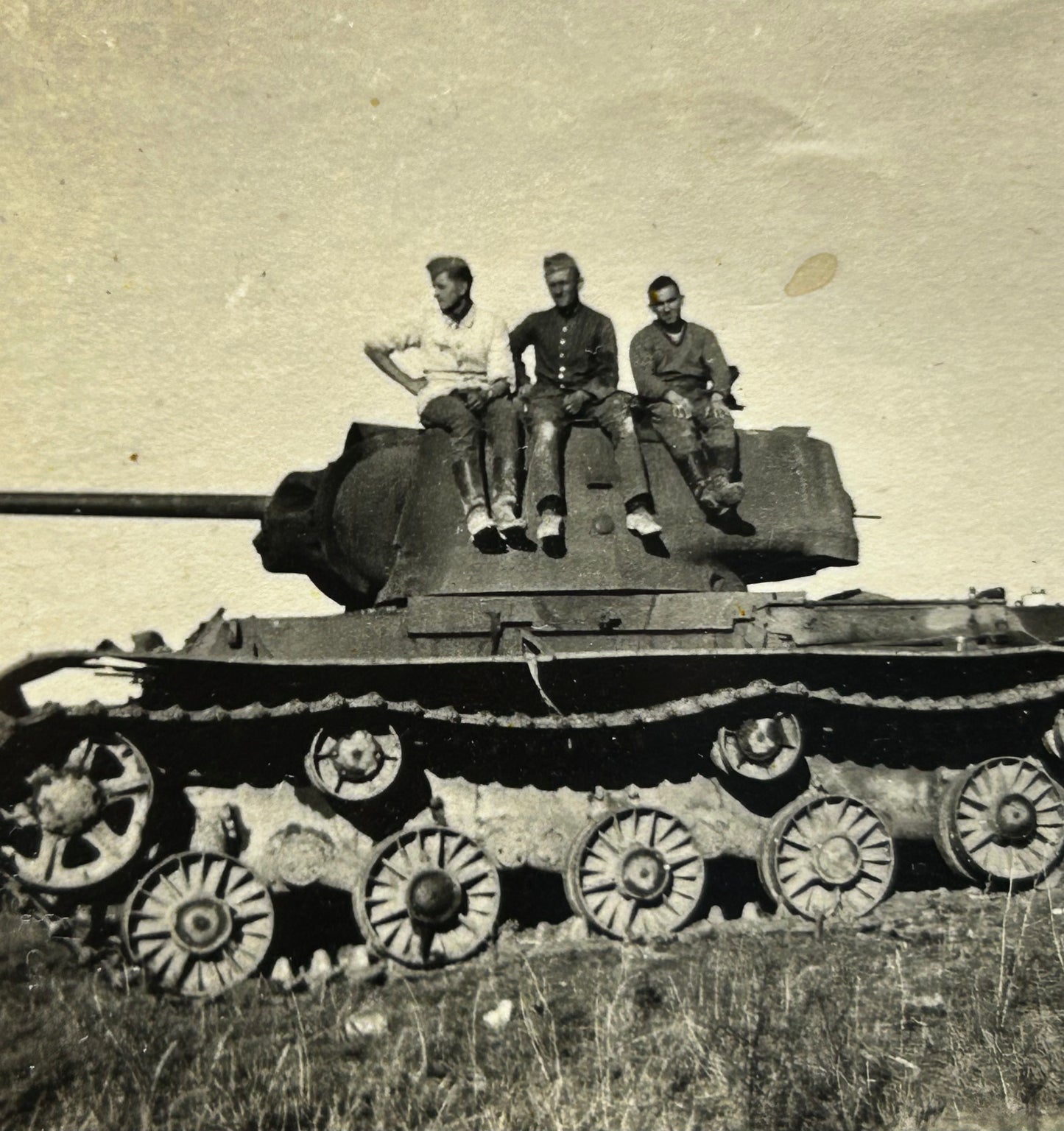 German WWII Photo Captured Soviet Tank