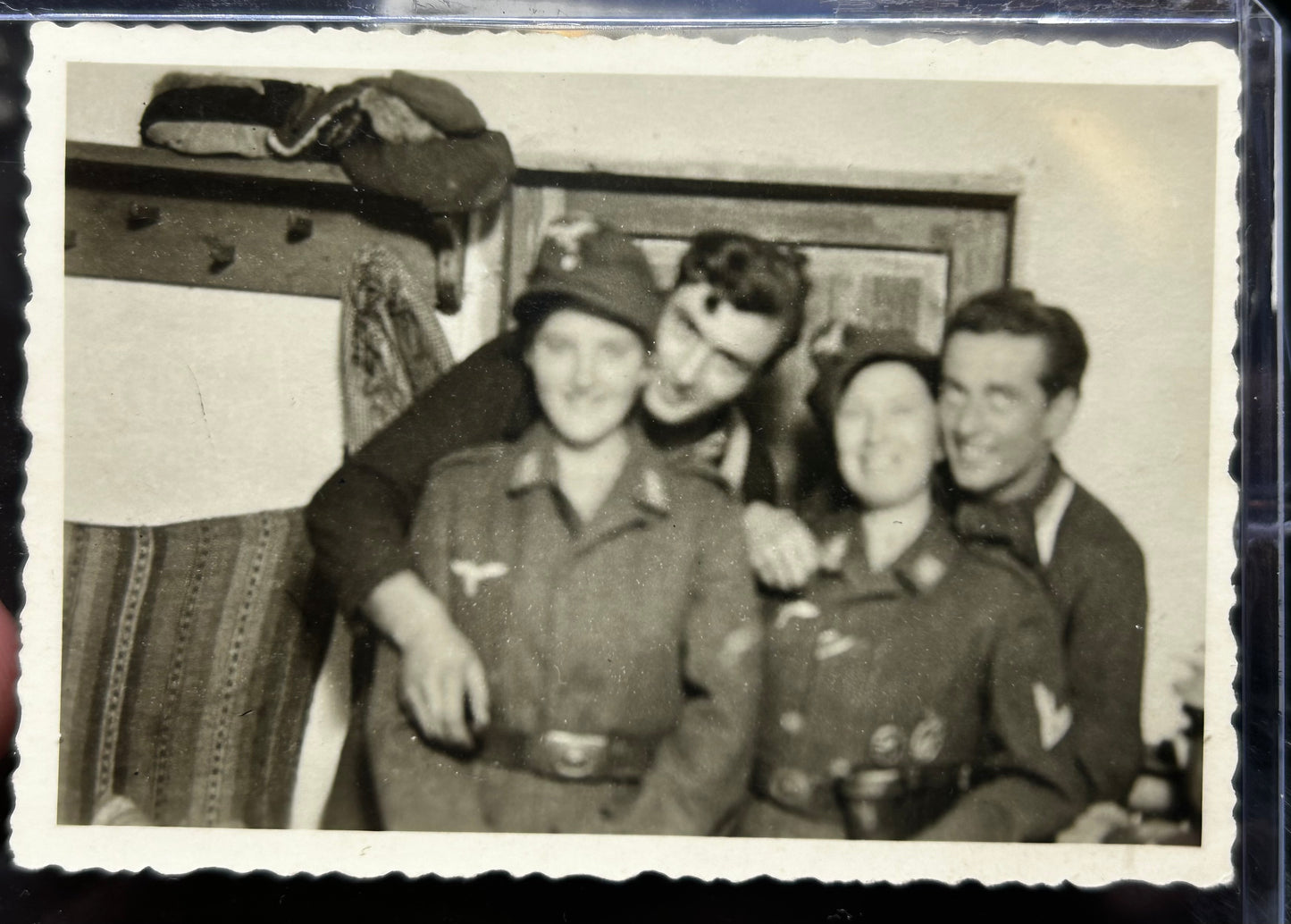 German WWII Photo Luftwaffe Guys Swap Uniforms With Their Girls