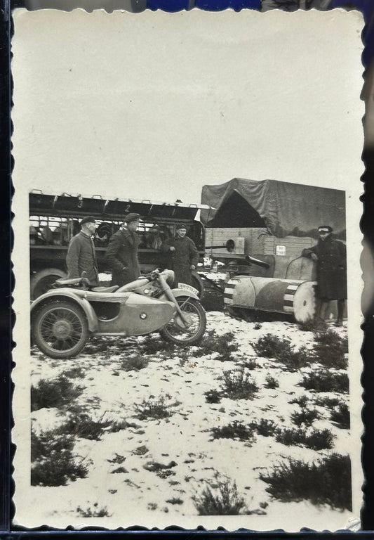 German WWII Early Photo of BMW Motorcycle