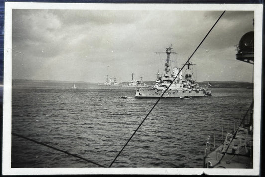 German Photo Kriegsmarine Battle Ships Cruising Through Harbor