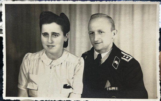 German WWII Photo 1st Sergeant Panzer Wedding Portrait