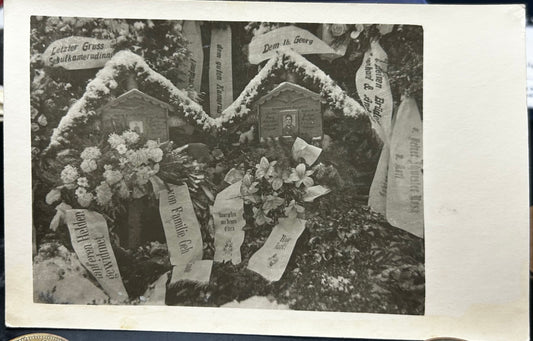 German WWII Photo Funeral For Wehrmacht Soldier W/ Funeral Sash